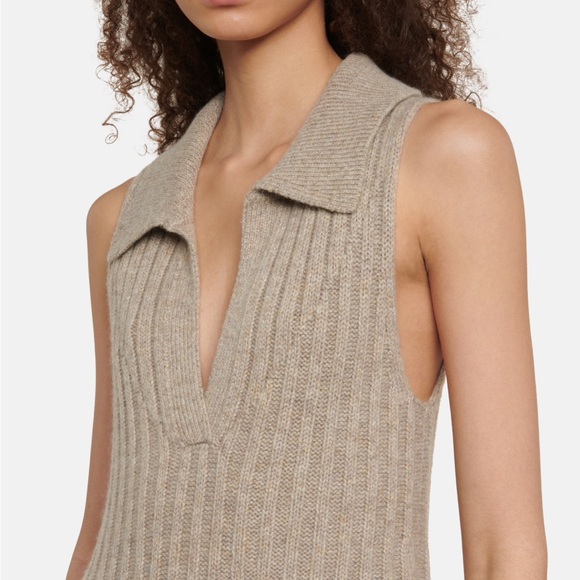 NWT Khaite Giselle Cashmere Polo Maxi Dress (Large) - Picture 2 of 7